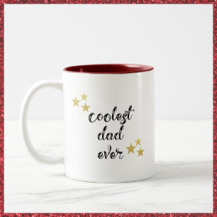 Black and Red Coolest Dad Ever Two-Tone Coffee Mug