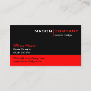 Black and Red Corporate Business Card