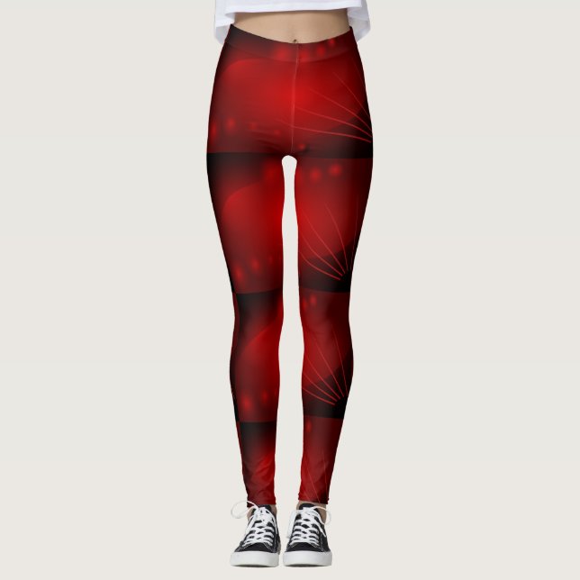 Black and Red Cosmic Leggings (Front)