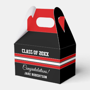 Black and Red Custom Graduation Favour Box