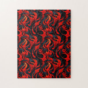 Black and Red Design Jigsaw Puzzle