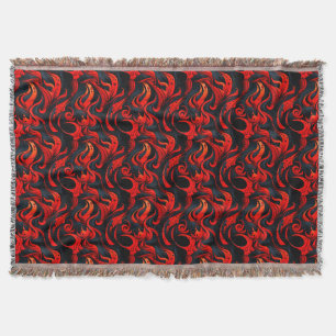 Black and Red Design Throw Blanket