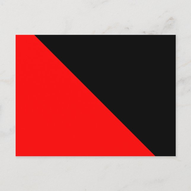 Black and Red diagonal flag Postcard (Front)
