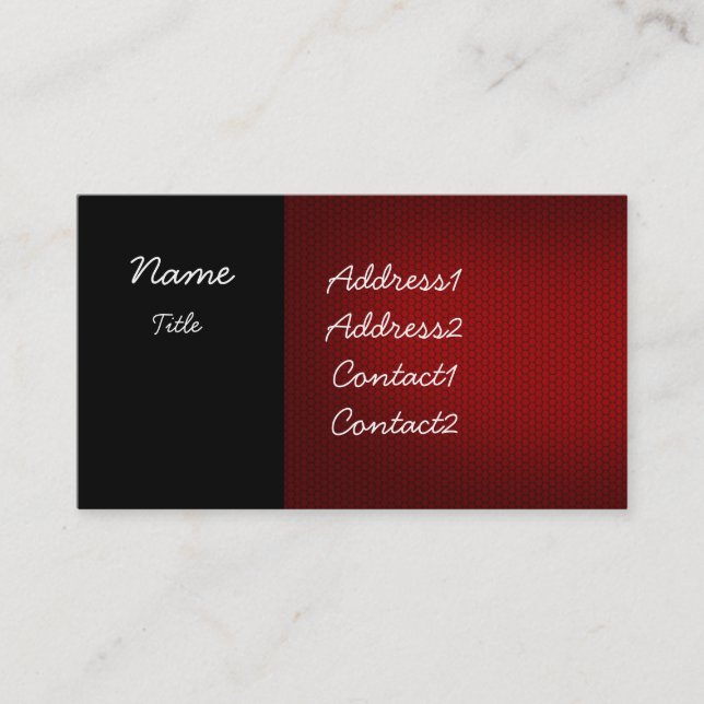 Black and Red Elegant Business Card (Front)