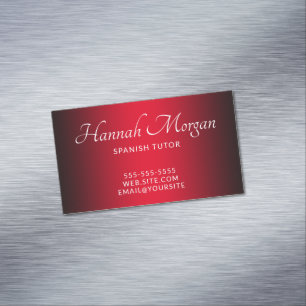 Black and Red Elegant Ombre Magnetic Business Card