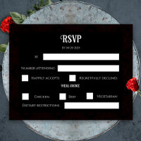 Black and Red Floral Gothic Dark Elegant Wedding