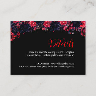 Black and Red Gothic Floral Dark Enclosure Card