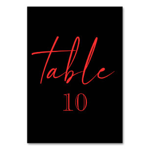 Black and Red Gothic Floral Dark Table Number