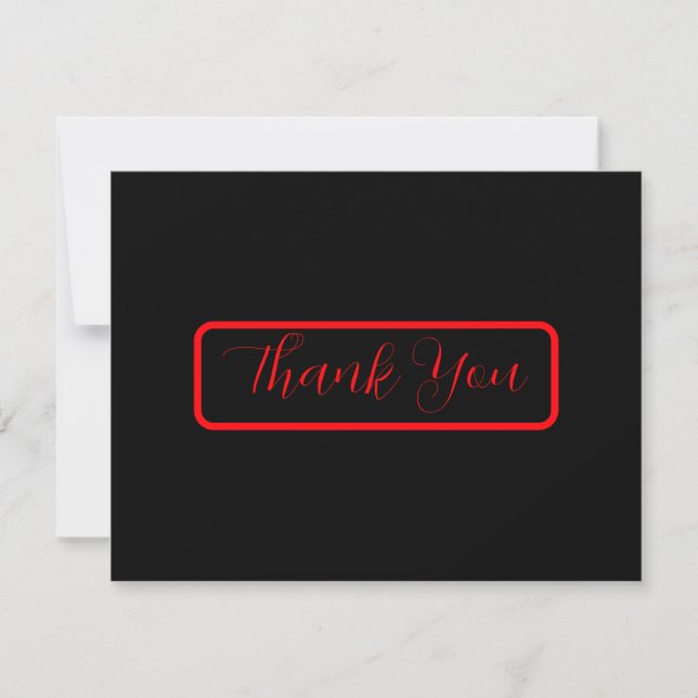 Black and Red Gothic Floral Dark Thank You Card (Front)