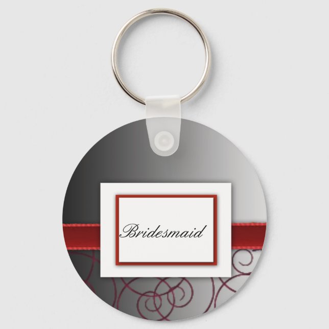 Black  and red graduated wedding set key ring (Front)