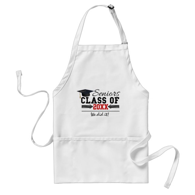 Black and Red Graduation Gear Standard Apron (Front)