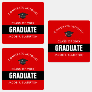 Black and Red Graduation Personalised