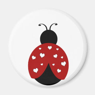 Black and Red Heart Ladybug Magnet