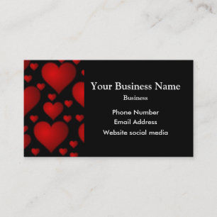 Black and red heart pattern business card
