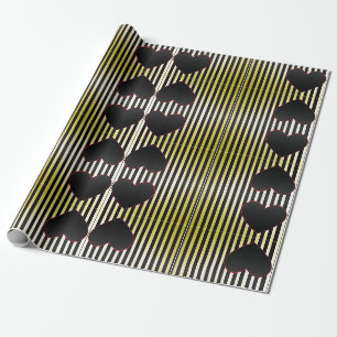 Black and Red Hearts Wrapping Paper