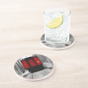Black and Red Heritage Railroad Train Coaster
