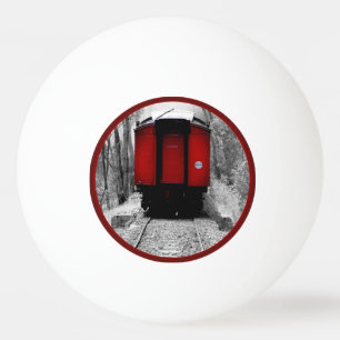 Black and Red Heritage Railroad Train Ping Pong Ball