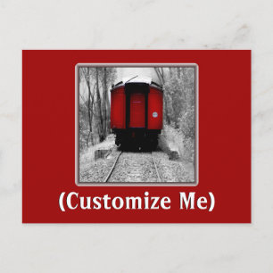 Black and Red Heritage Railroad Train Postcard