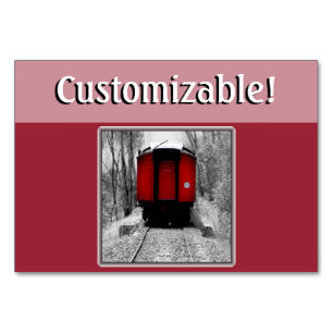 Black and Red Heritage Railroad Train Table Number