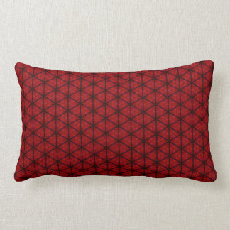 Black and Red Hexagon Lumbar Pillow