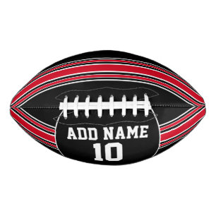 Black and Red Jersey Stripes with Custom Name American Football