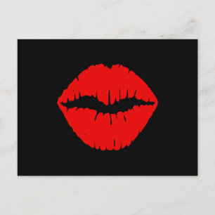 Black and Red Lipstick Postcard