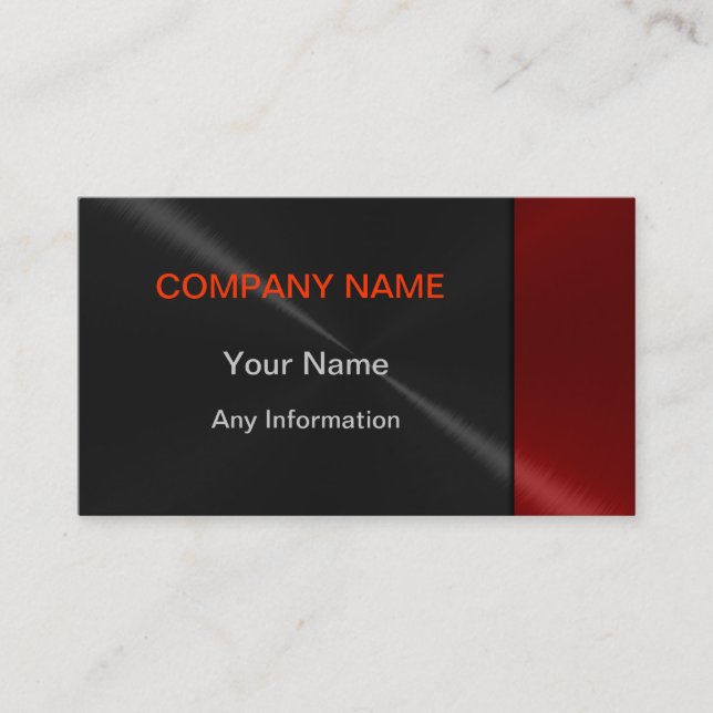 Black and Red Luxury Metal Business Cards (Front)