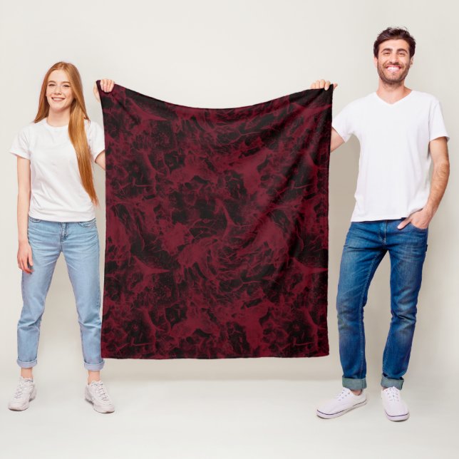 Black and red marble pattern.  fleece blanket (In Situ)