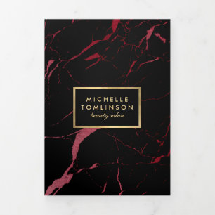 Black and Red Marble Salon or Product Brochure