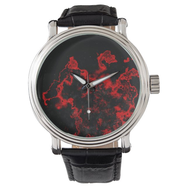 Black and Red Marbled Space Watch (Front)