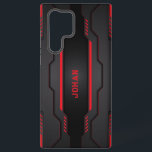 Black and red metallic geometric design samsung galaxy case<br><div class="desc">Image of a black and red metallic geometric design. Modern masculine design.</div>