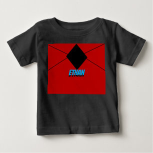 Black and Red minimal linear black diamond Baby T-Shirt
