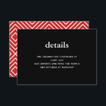 Black and Red Modern Bar Mitzvah Invitation Insert<br><div class="desc">This trendy insert card features bold lettering on the front and a modern pattern on the back.  Add your text using the template form.  Change the font,  layout and colours using the Customise feature.</div>