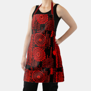 Black and Red Modernist Design Apron