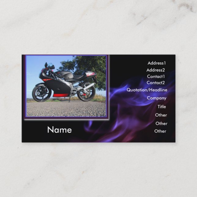 Black and Red Motorbike Business Card (Front)