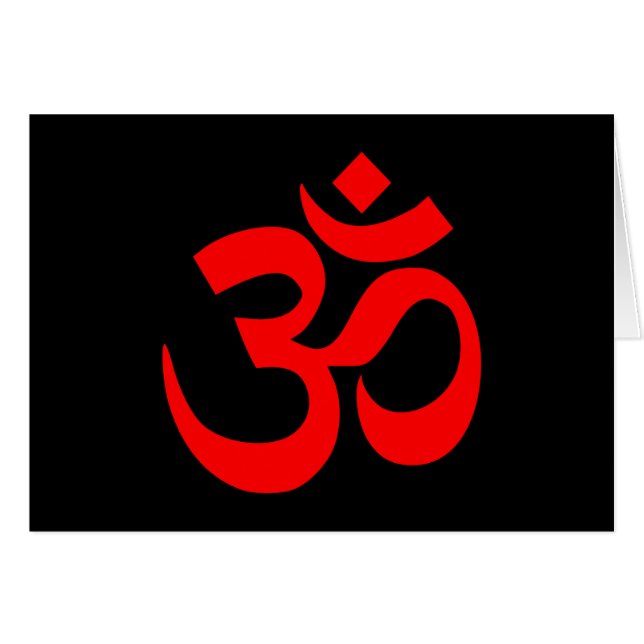 Black and Red Om Symbol (Front Horizontal)