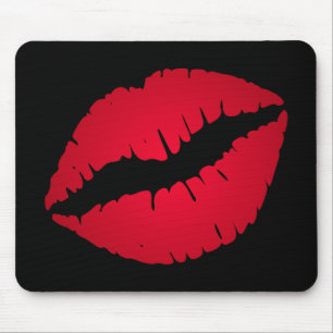 Black and Red Ombre Lipstick Kiss Mouse Mat