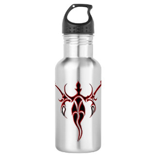 Black and Red Ornate Tribal Elephant Mandala 532 Ml Water Bottle