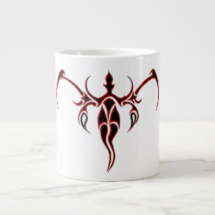 Black and Red Ornate Tribal Elephant Mandala Large Coffee Mug