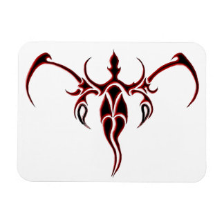 Black and Red Ornate Tribal Elephant Mandala Magnet