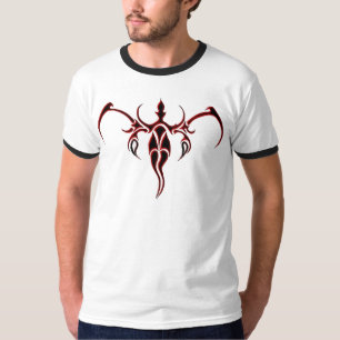 Black and Red Ornate Tribal Elephant Mandala T-Shirt