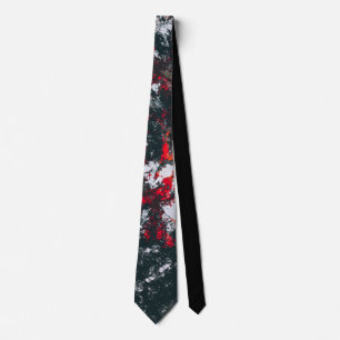 Black and Red Paint Splatter Tie