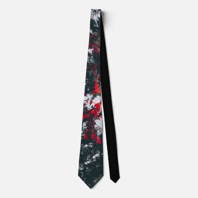 Black and Red Paint Splatter Tie (Front)