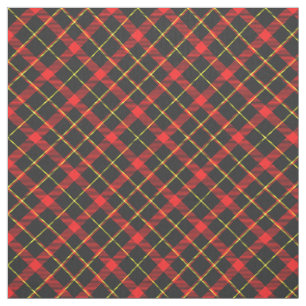    Black and Red Plaid Bold Pattern Vintage Tartan Fabric