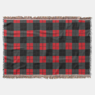 Black and Red Plaid Check Throw Blanket