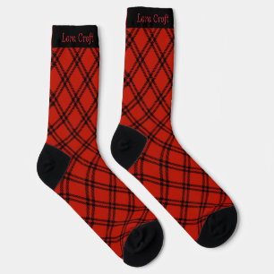 Black and Red Plaid Christmas Personalised Socks
