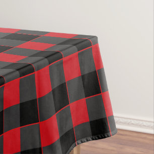 Black and Red Plaid Tablecloth