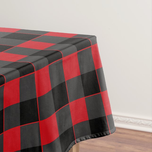 Black and Red Plaid Tablecloth (In Situ)