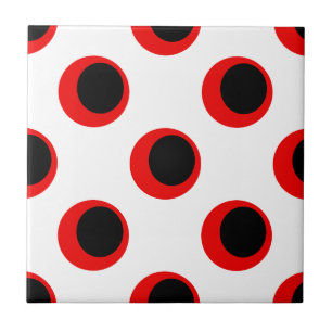 Black and Red Polka Dot Pattern Tile