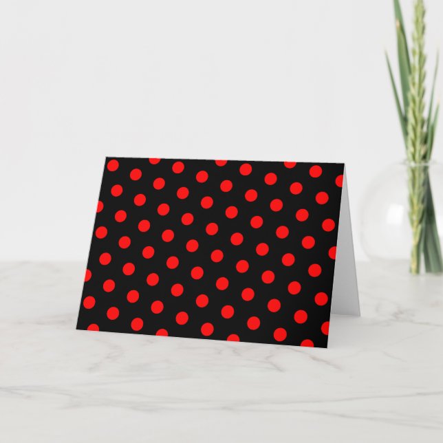 Black and Red Polka Dots Card (Front)